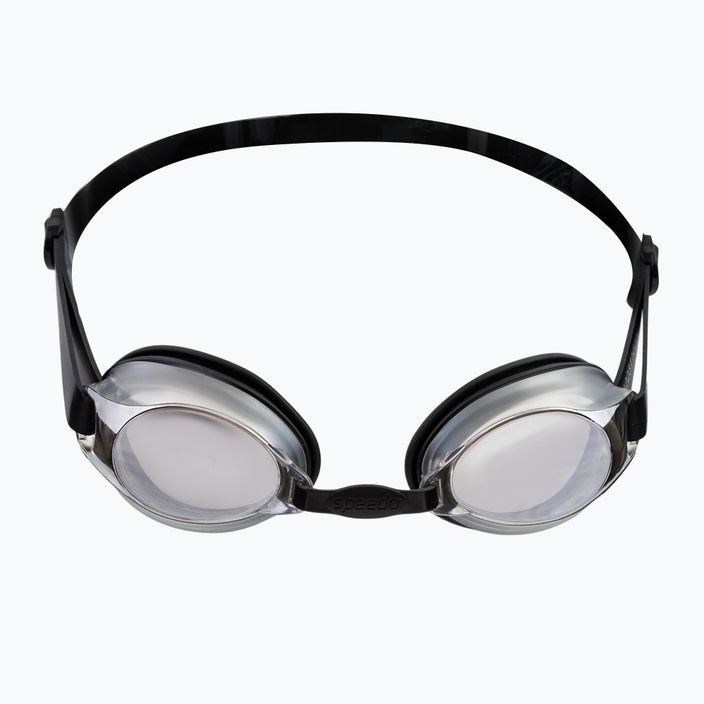 Speedo Jet Mirror juodi/balti/chromuoti plaukimo akiniai 8-09648F986 2