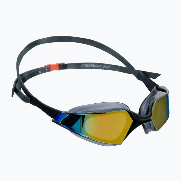 Speedo Aquapulse Pro Mirror oksid pilkos/juodos/apelsinų aukso spalvos plaukimo akiniai 68-12263F982