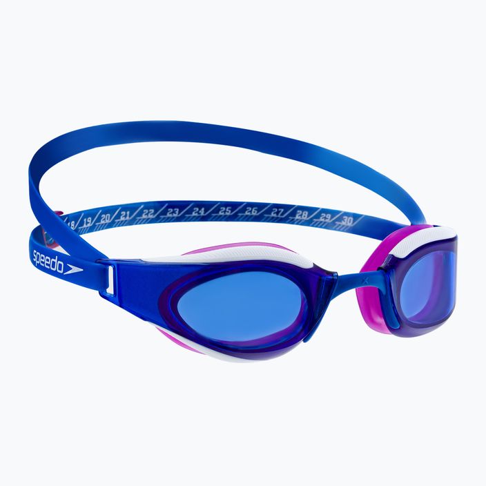 Speedo Fastskin Hyper Elite mėlynos liepsnos/divos/baltos spalvos plaukimo akiniai 68-12820F980