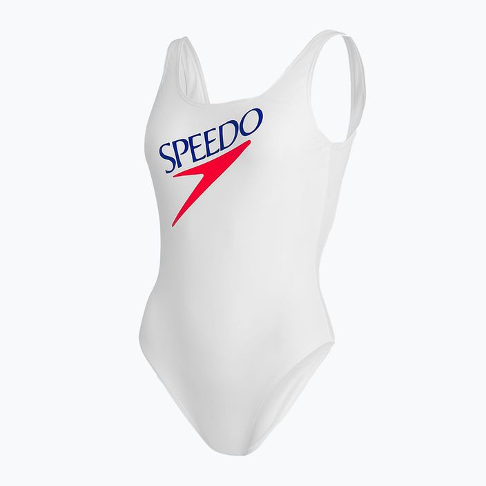 Moteriškas vientisas maudymosi kostiumėlis Speedo Deep U-BK Hi Leg PT AF white 8-12369 4