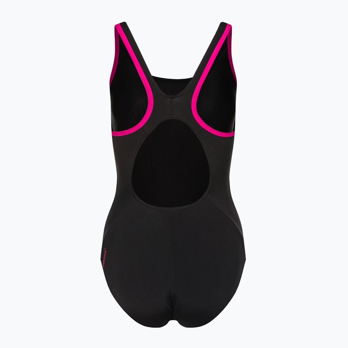 Speedo Boom Logo Splice Muscleback moteriškas vientisas maudymosi kostiumėlis B344 black 12900B344 2