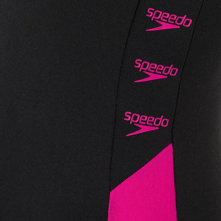 Speedo Boom Logo Splice Muscleback moteriškas vientisas maudymosi kostiumėlis B344 black 12900B344 3