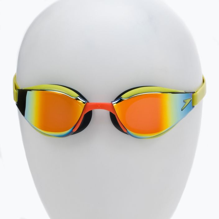 Speedo Fastskin Hyper Elite Mirror plaukimo akiniai atominės kalkės/žalieji/apelsinų auksas 68-12818G787 2