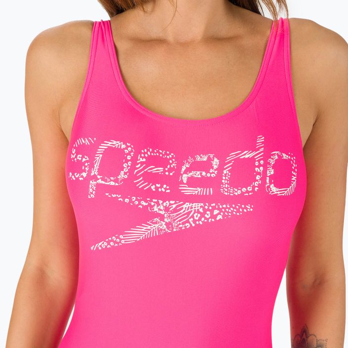 Speedo moteriškas vientisas maudymosi kostiumėlis Logo Deep U-Back pink 68-12369A657 7