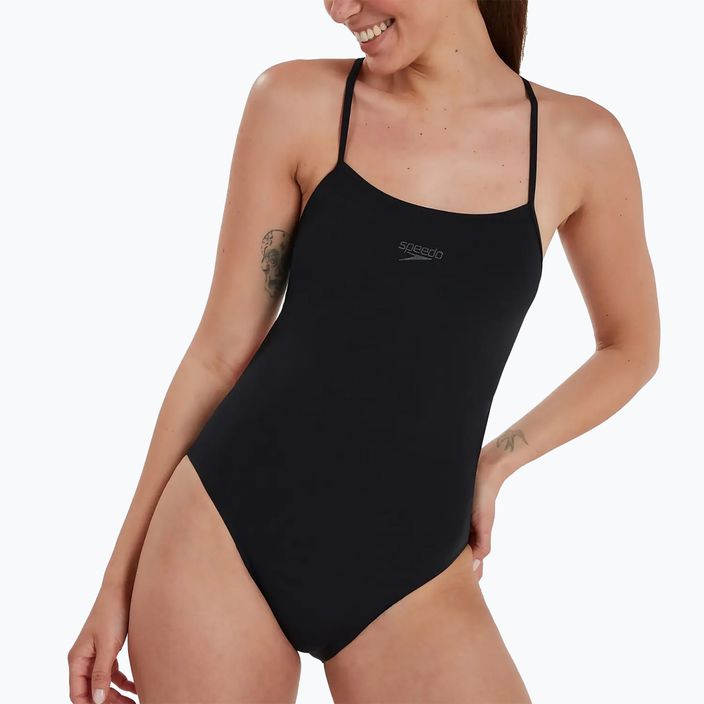 Moteriškas vientisas plaukimo kostiumas Speedo Endurance+ Thinstrap black 7