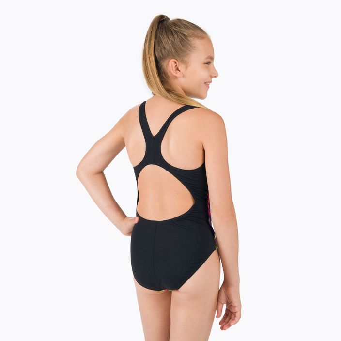 Speedo Digital Placement Splashback vaikiškas vientisas maudymosi kostiumėlis juoda/rožinė 68-07386G669 3