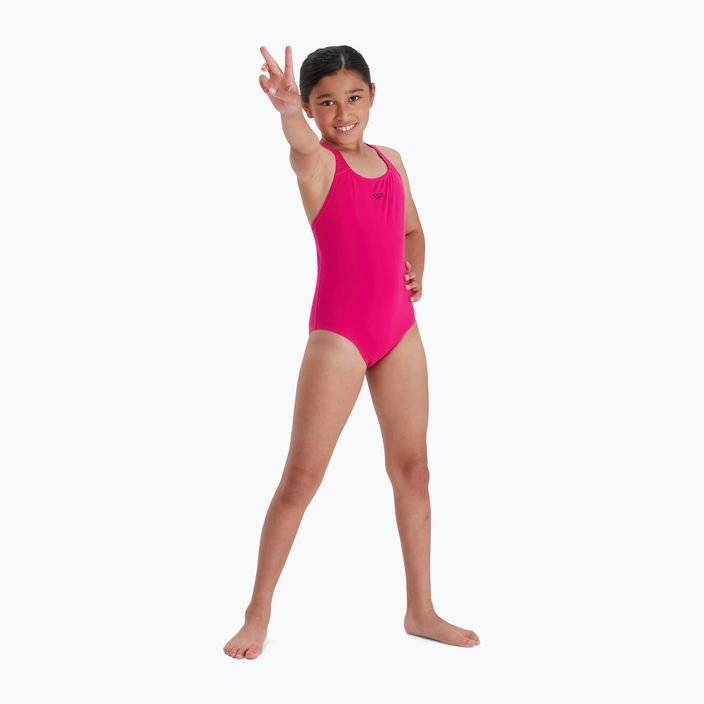 Speedo Eco Endurance+ Medalist vaikiškas vientisas maudymosi kostiumėlis rožinės spalvos 8-13457B495 5