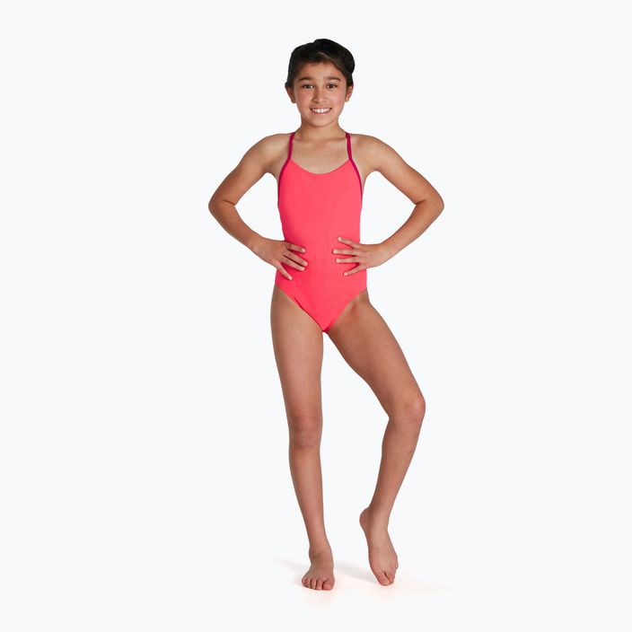 Speedo Lane Line Back Solid pink 68-13441 vaikiškas vientisas maudymosi kostiumėlis 5