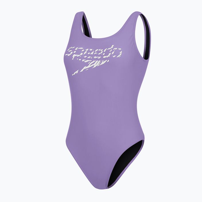 Moteriškas Speedo Logo Deep U-Back vientisas maudymosi kostiumėlis violetinės spalvos 68-12369 4
