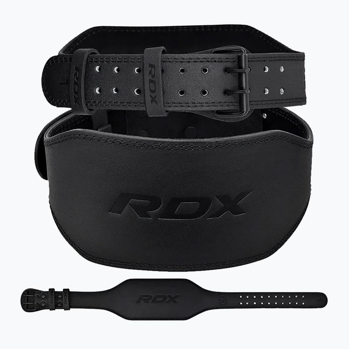 Svorių kilnojimo diržas RDX Belt 6" Leather black