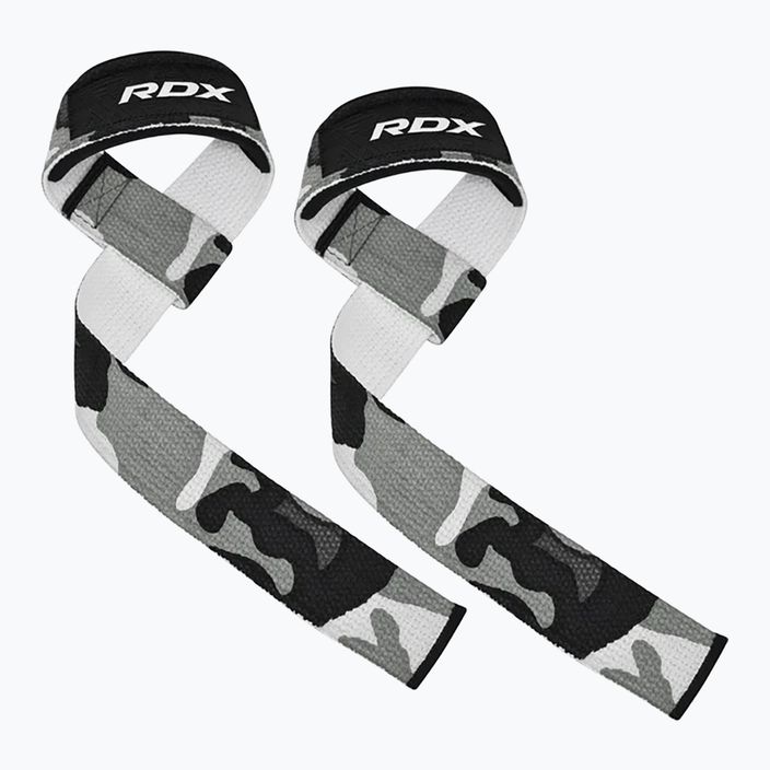 Svorių kilnojimo dirželiai RDX W1 Weight Training Wrist Straps camo grey