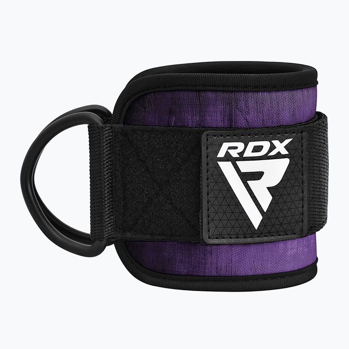 Diržai su kabliukais ant kulkšnies RDX A4 Ankle Straps For Gym Cable Machine purple