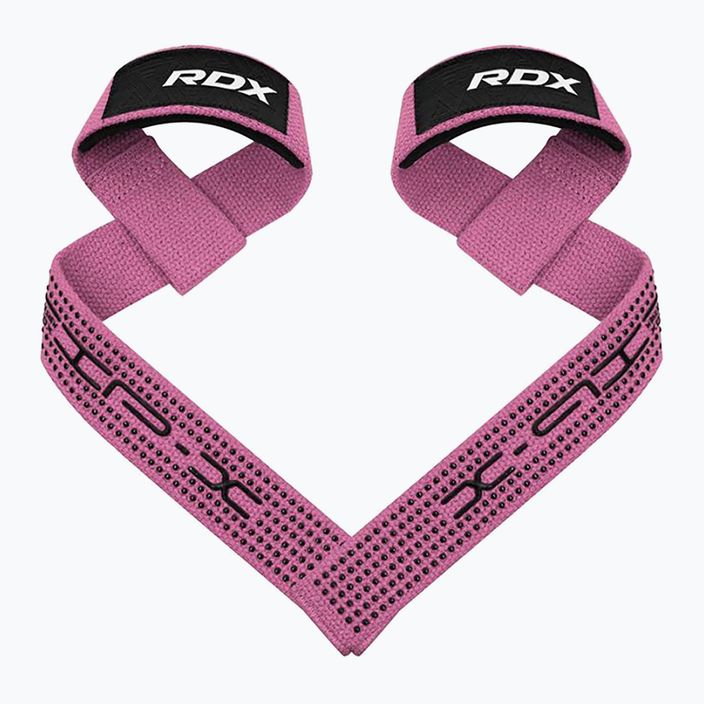 Svorių kilnojimo dirželiai RDX S4 Weightlifting Wrist Straps pink 2