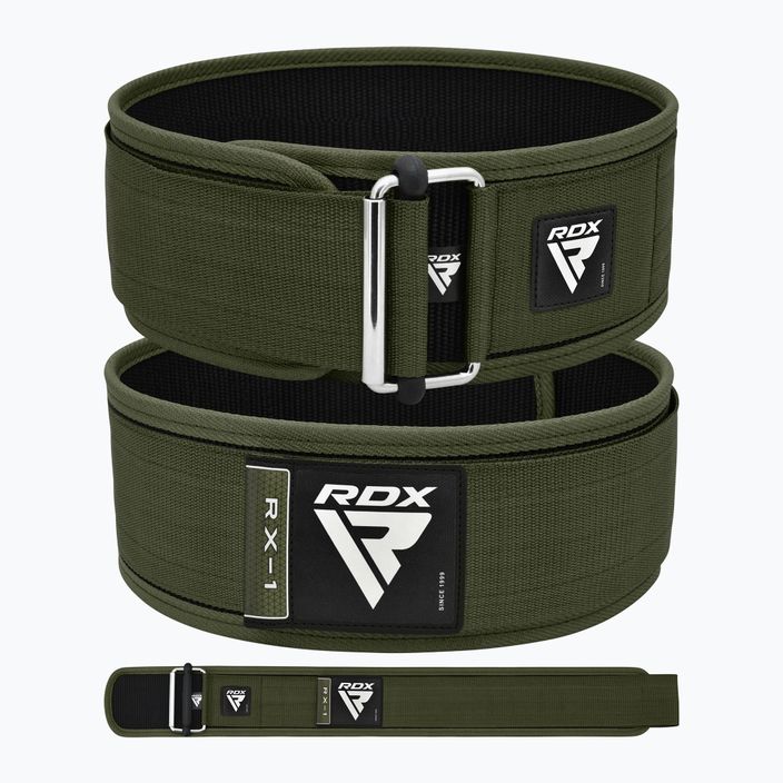 Svarmenų kilnojimo diržas RDX RX1 Weight Lifting Strap army green 3
