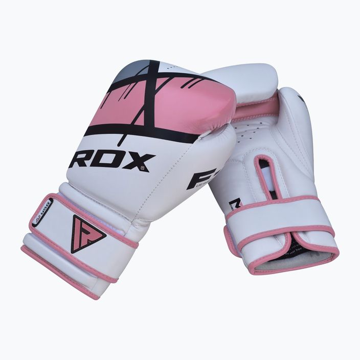 Moteriškos bokso pirštinės RDX BGR-F7 baltos ir rožinės spalvos BGR-F7P 8