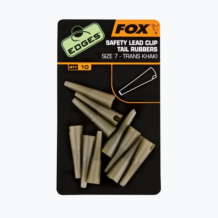 Fox International Edges Lead Clip Tail Rubbers 10 vnt. Trans Khaki CAC478 2