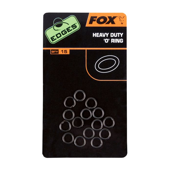 Fox International Edges Heavy Duty karpių žiedai O žiedas 15 vnt., juodos spalvos CAC496 2