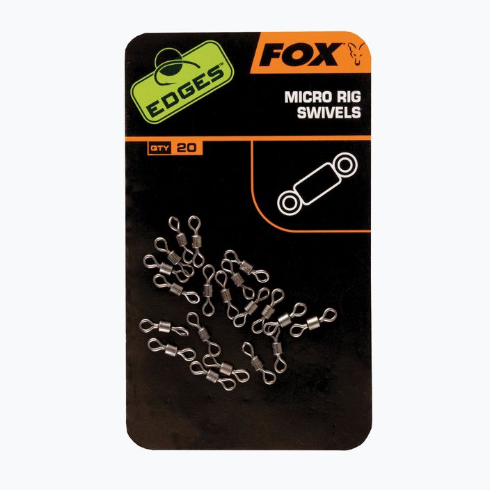Fox International Edges Micro Rig Swivels karpiniai suktukai juodos spalvos CAC538