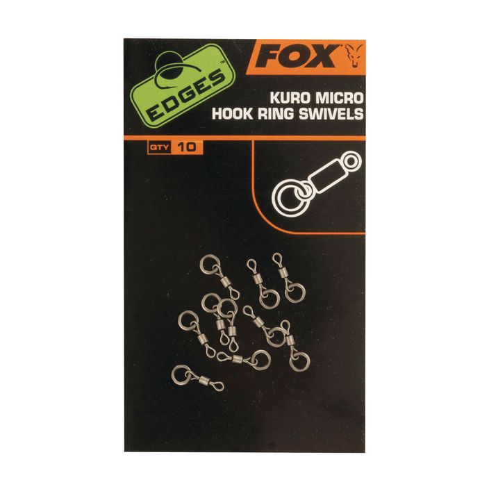 Fox International briaunos Kuro Micro Hook Ring Swivels sidabrinės CAC586 2