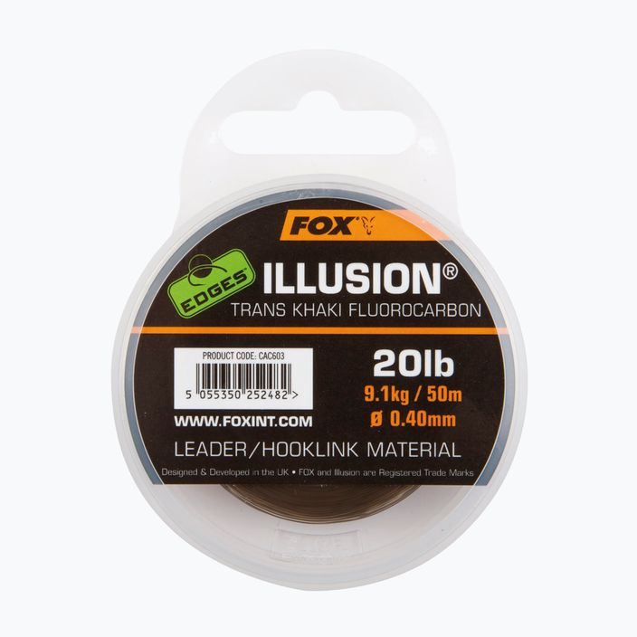 Flurocarbon linija Fox International Edges Illusion Flurocarbon Leader žalia CAC604