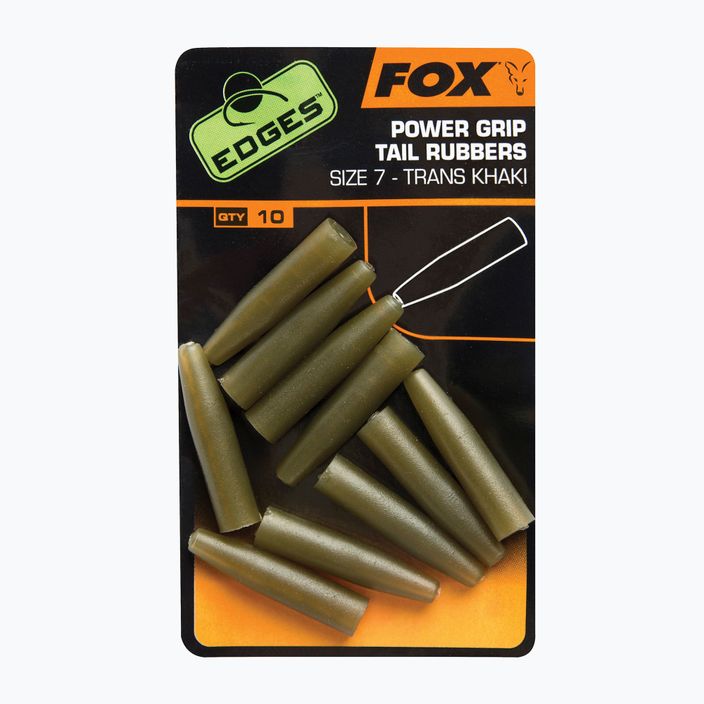 Fox International Edges Surefit Tail Rubbers saugios klipsų apsaugos 10 vnt. Trans Khaki CAC637