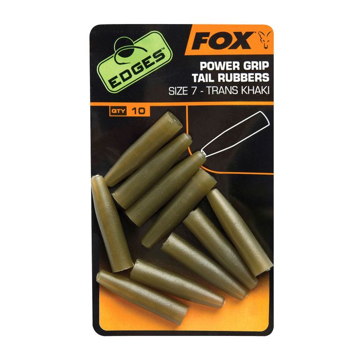 Fox International Edges Surefit Tail Rubbers saugios klipsų apsaugos 10 vnt. Trans Khaki CAC637 2