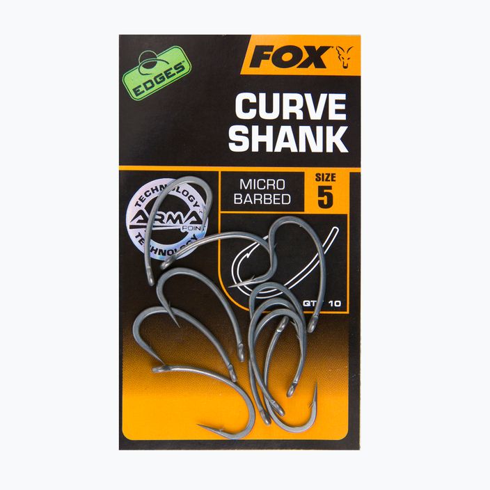 Fox International Edges karpiniai kabliukai Armapoint Curve Shank Size grey CHK195 2