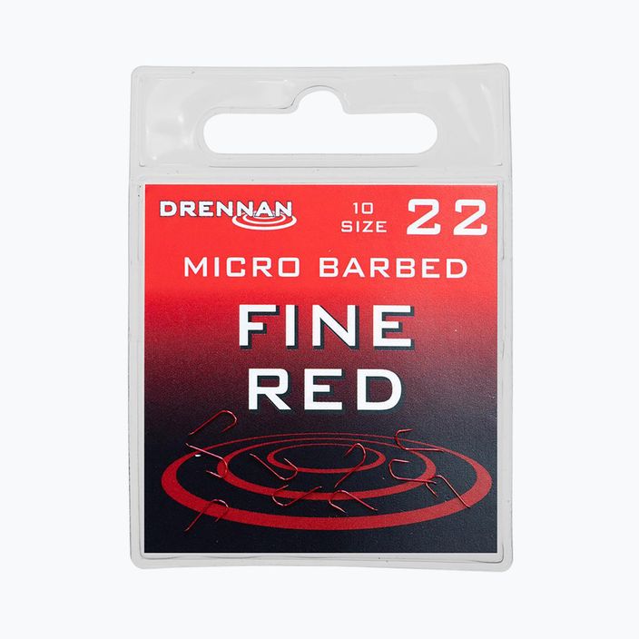 Drennan Fine Red 10 dalių plūdinių kabliukų raudona HSFR022