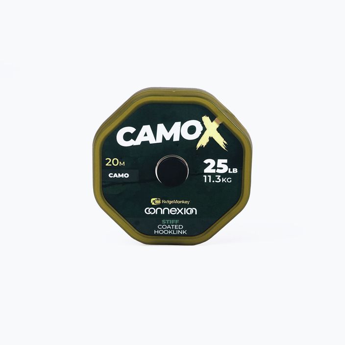 RidgeMonkey karpių pavadėlio pynė Connexion CamoX Stiff Coated Hooklink ruda RMT319