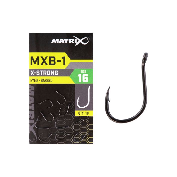 Matrix MXB-1 Spygliuoti kabliukai su akimis 10 vnt. juodos spalvos GHK152 2