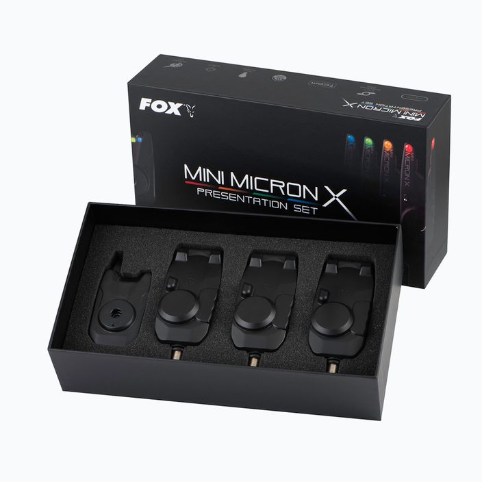Fox International Mini Micron X 3 meškerių rinkinys žvejybos signalai juodos spalvos CEI198