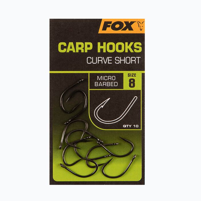 Fox International Curve Shank Short karpiniai kabliukai juodi CHK238 2