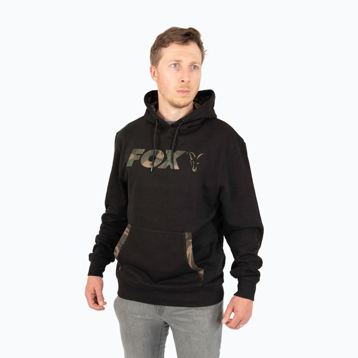 Fox International LW Print Megztinis su gobtuvu žvejybinis džemperis juodas CFX1 2