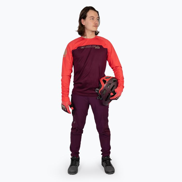 Vyriški dviračių marškinėliai ilgomis rankovėmis Endura MT500 Burner aubergine 2