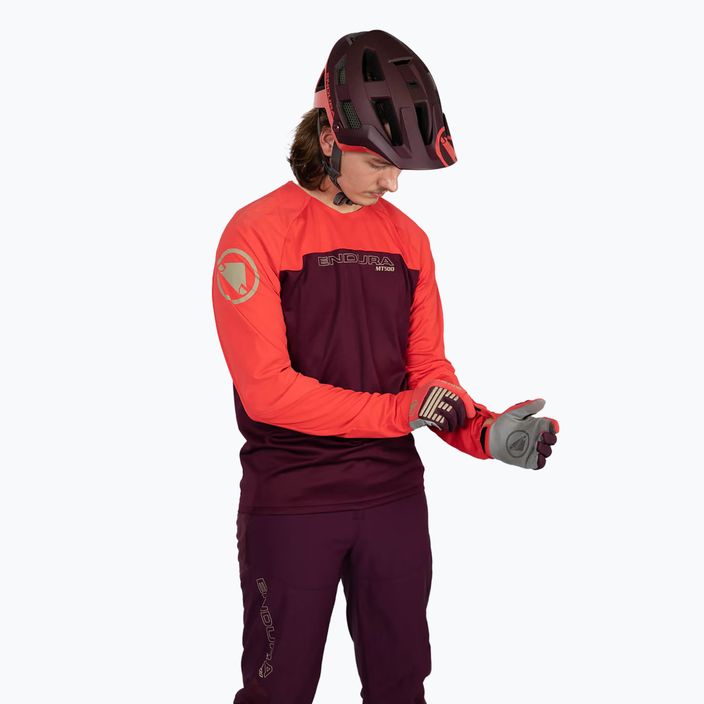Vyriški dviračių marškinėliai ilgomis rankovėmis Endura MT500 Burner aubergine 6