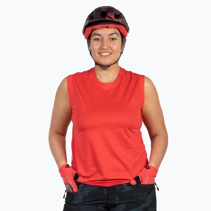 Moteriški dviračių marškinėliai Endura Singletrack Tank Top pomegranate