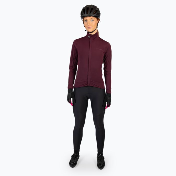 Moteriški dviračių marškinėliai ilgomis rankovėmis Endura Xtract Roubaix aubergine 2