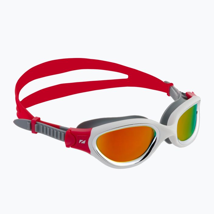 ZONE3 Venator-X Plaukimo akiniai sidabriniai/balti/raudoni SA21GOGVE108