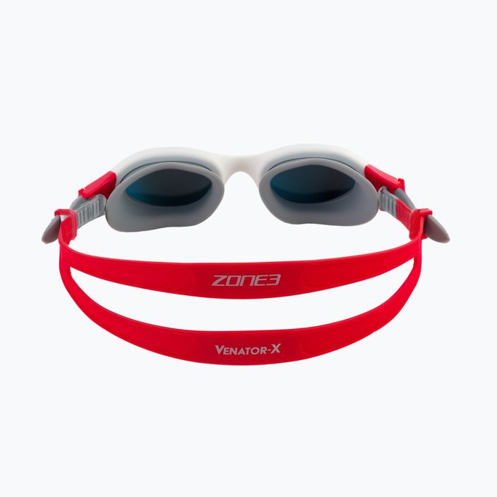 ZONE3 Venator-X Plaukimo akiniai sidabriniai/balti/raudoni SA21GOGVE108 5