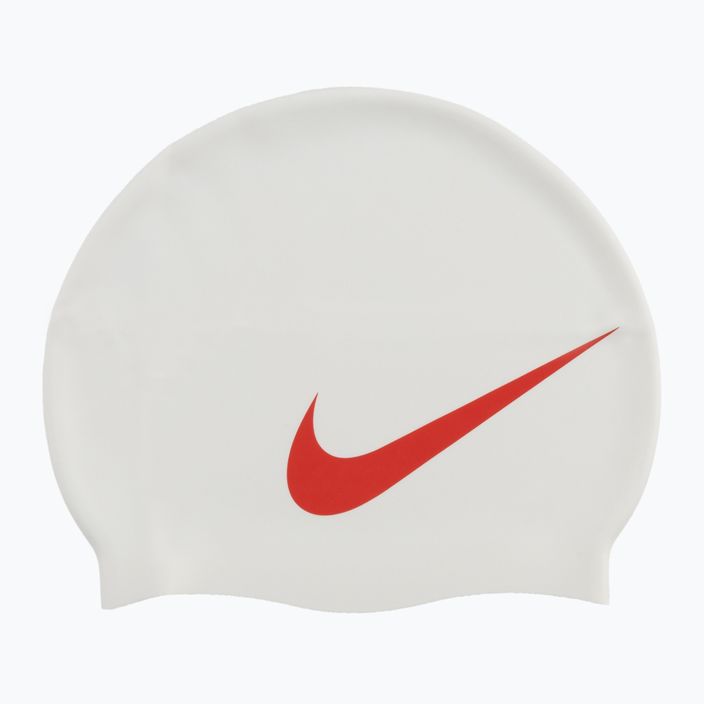 Nike BIG SWOOSH plaukimo kepuraitė balta ir raudona NESS5173-173