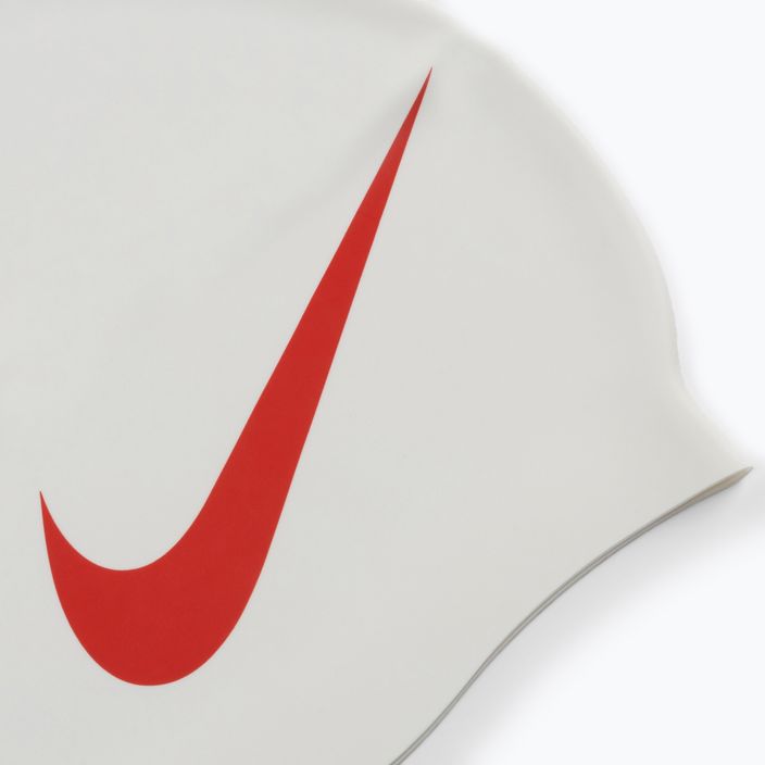 Nike BIG SWOOSH plaukimo kepuraitė balta ir raudona NESS5173-173 2