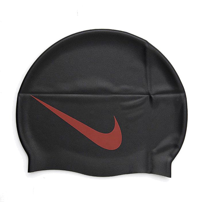 Nike BIG SWOOSH plaukimo kepuraitė juoda/raudona NESS5173-173 2