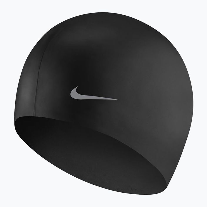 Nike vientisa silikoninė vaikiška plaukimo kepuraitė juoda TESS0106-001 3