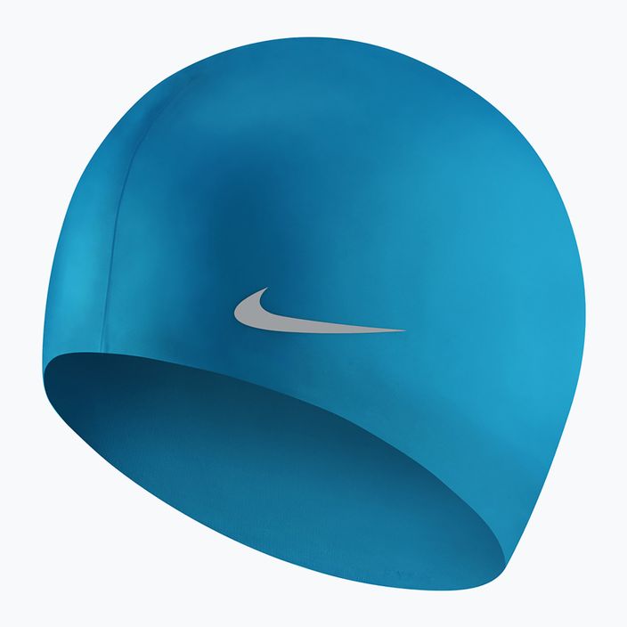Nike vientisa silikoninė vaikiška plaukimo kepuraitė mėlyna TESS0106-458 2