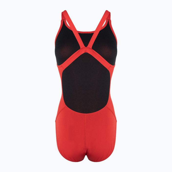 Nike Hydrastrong Solid Fastback moteriškas vientisas maudymosi kostiumėlis raudonas NESSA001-614 2