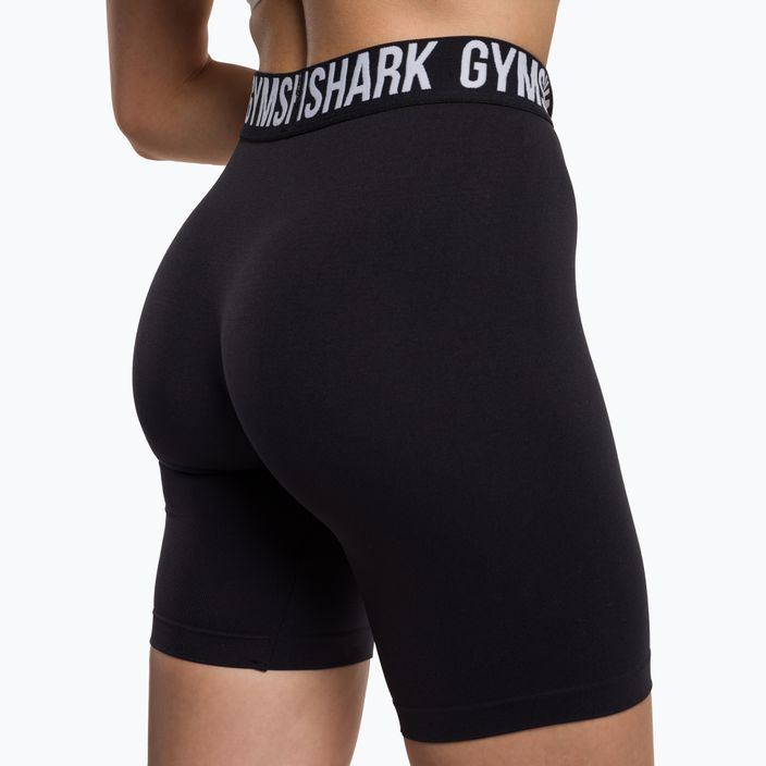 Moteriški "Gymshark Fit" dviračių treniruočių šortai juoda/balta 4
