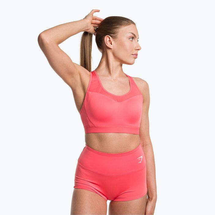 "Gymshark" atviros nugaros treniruočių sportinė polka rožinė fitneso liemenėlė