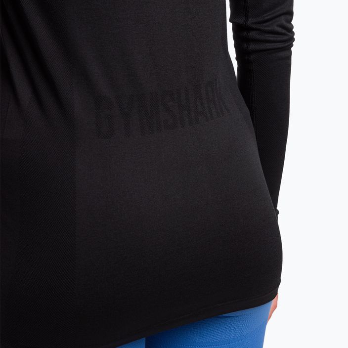 Moterų treniruočių marškinėliai ilgomis rankovėmis Gymshark Flex Top black 5