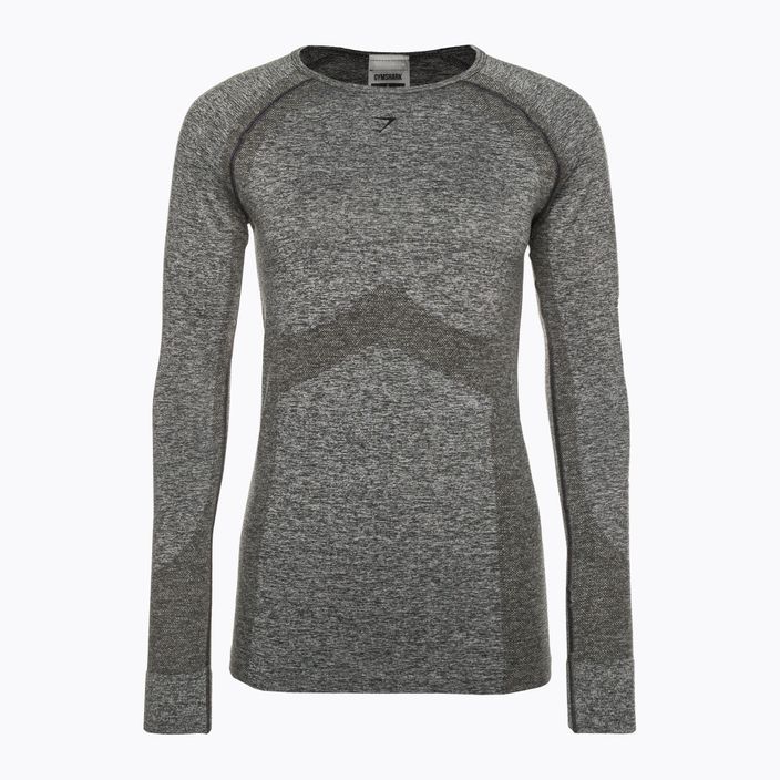 Moterų treniruočių marškinėliai ilgomis rankovėmis Gymshark Flex Top charcoal grey marl 6