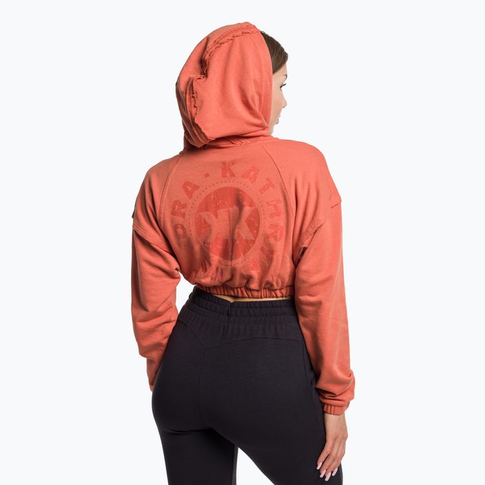 Moteriški treniruočių marškinėliai Gymshark KK Twins Zip Up Crop orange 3
